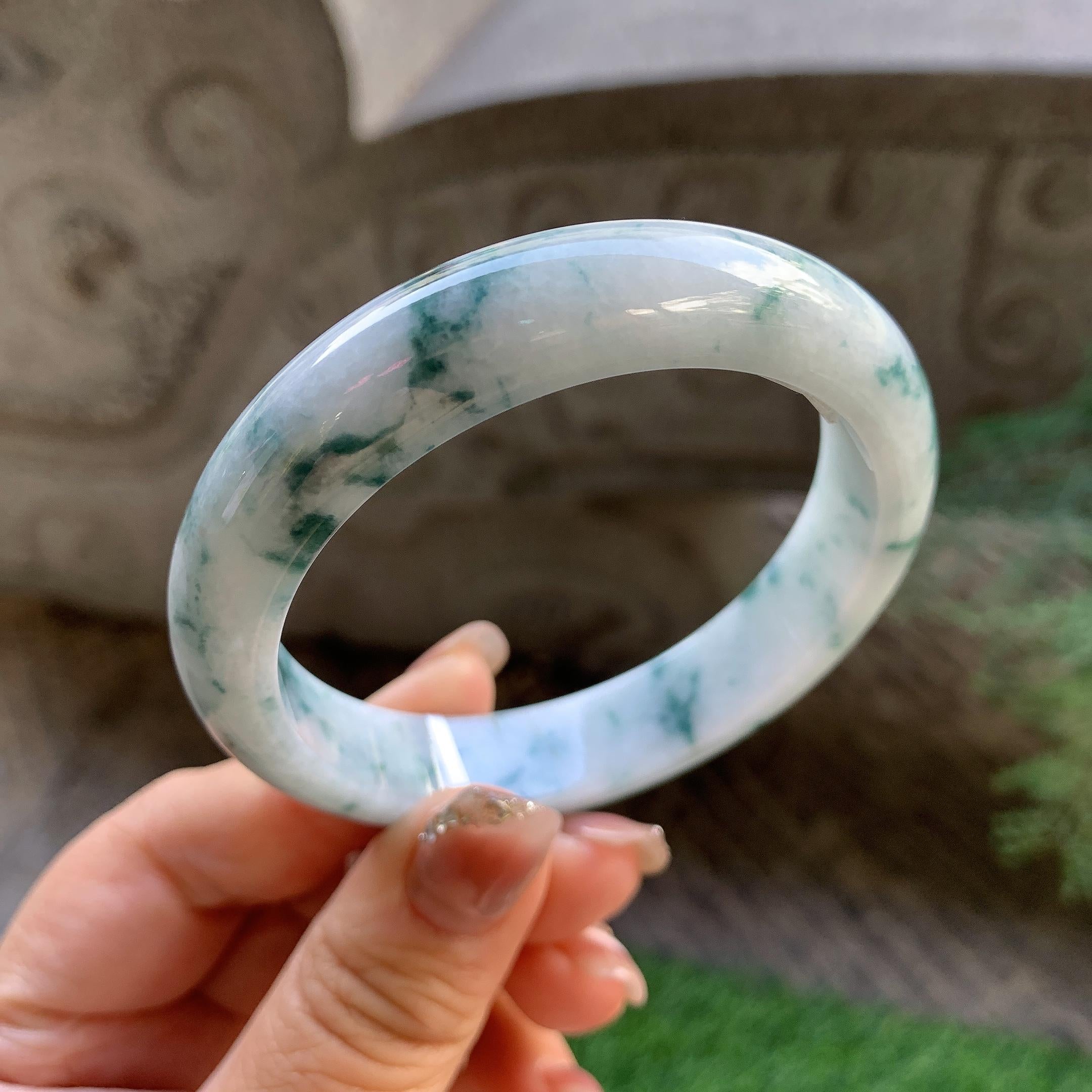 糯种飘花平安镯（56.8mm）（yc293329）