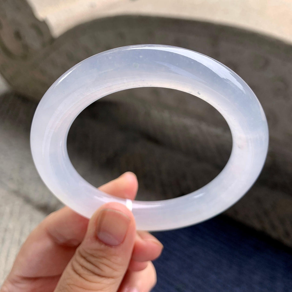 糯冰种无色圆条手镯（58mm）（yc228492）
