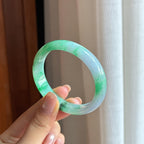 糯冰特色带色翡翠贵妃镯 53圈（yc436793）