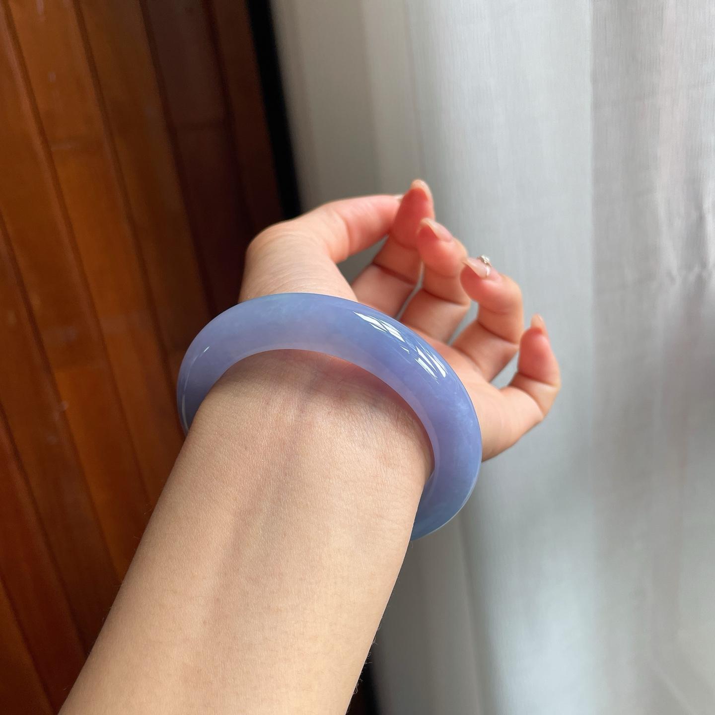 糯冰种满紫翡翠平安镯（54mm）（yc190542）