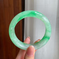 糯冰晴底翡翠平安镯（55.5mm)（yc342193）