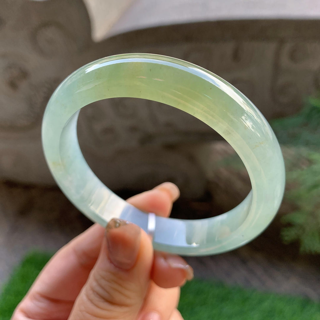 糯冰种晴底黄翡平安镯（57mm）（yc293330）