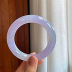 冰种紫罗兰翡翠圆条手镯（57.7mm）（yc278725）