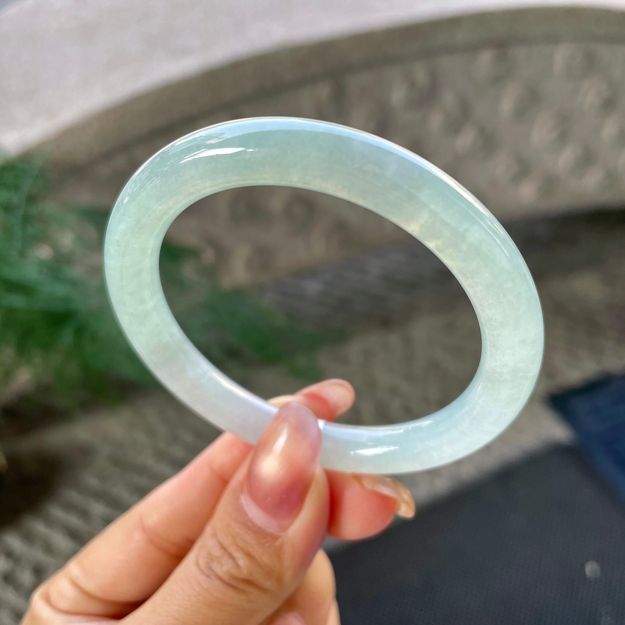 细糯种晴底圆条手镯（51.8mm）（yc305677）