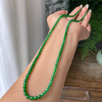 糯冰种满绿小米珠链158颗     天然缅甸A货翡翠（yc355308）