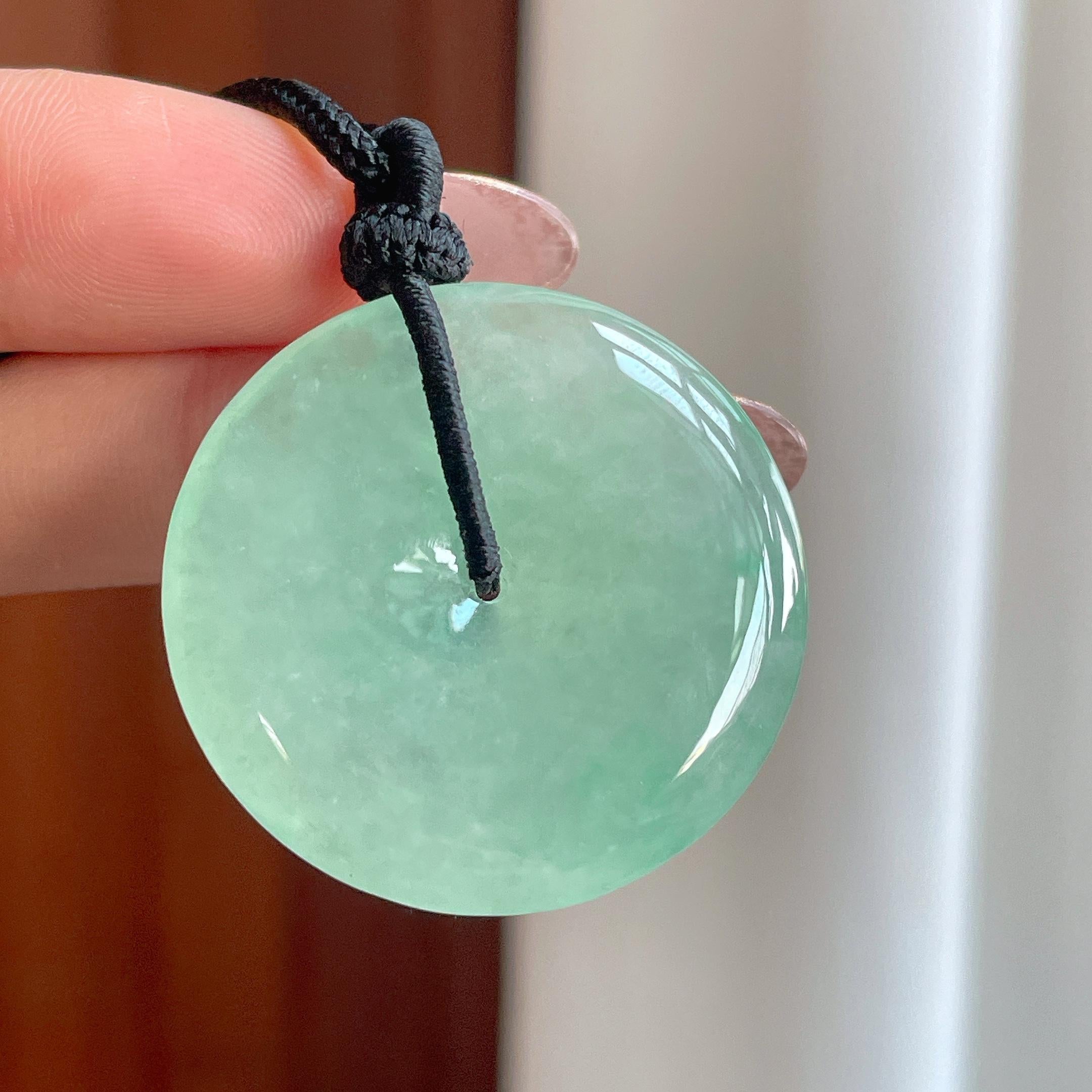 冰种晴绿翡翠平安扣（yc353486）