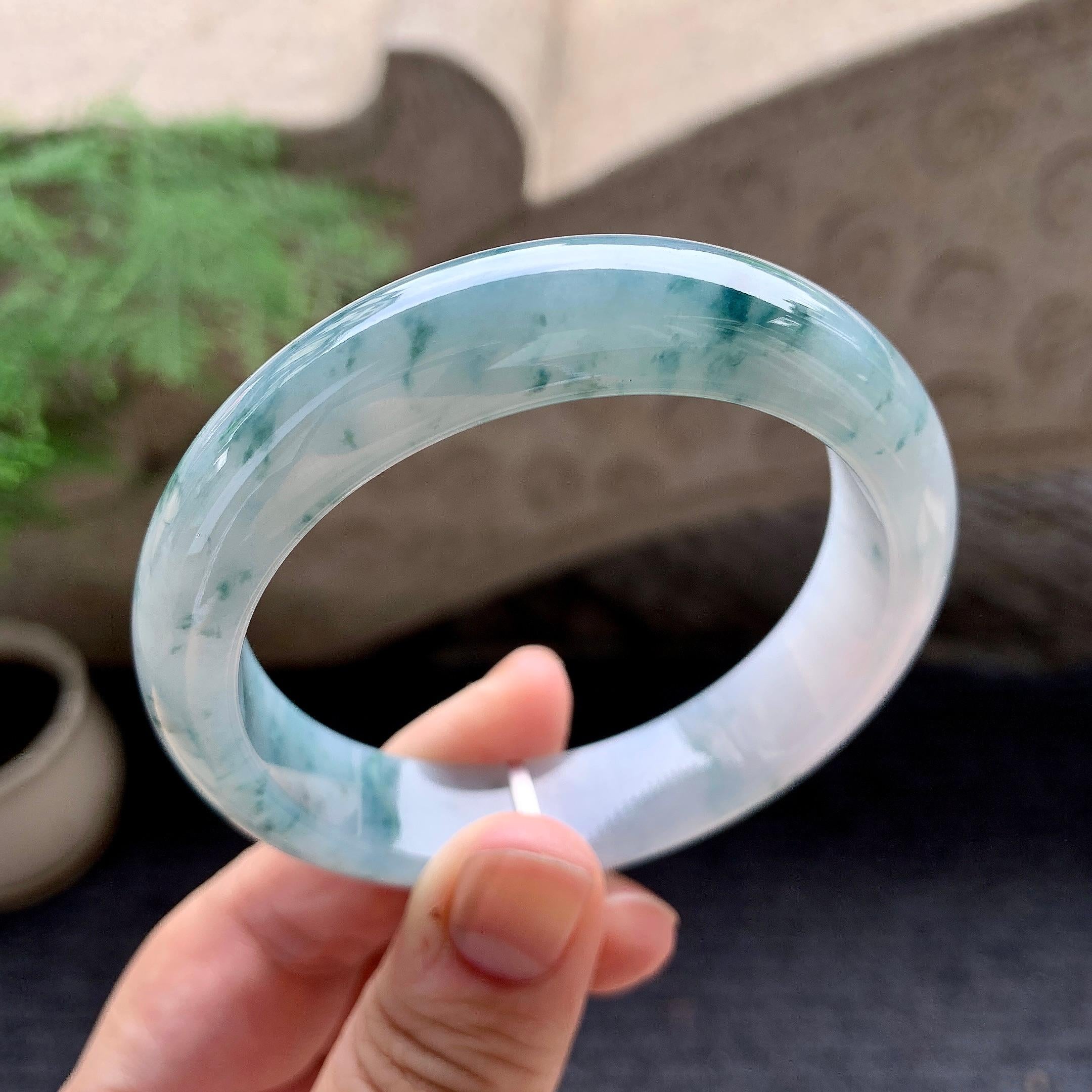 细糯种飘花平安镯（56.3mm）（yc198269）