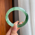 糯冰飘花翡翠平安镯（56.2mm)（yc406303）