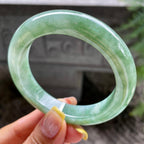 细糯种飘花正圈平安镯56.7圈      天然缅甸A货翡翠（yc383125）