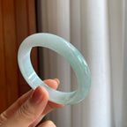 糯冰淡底色翡翠平安镯（53.5mm）（yc279361）