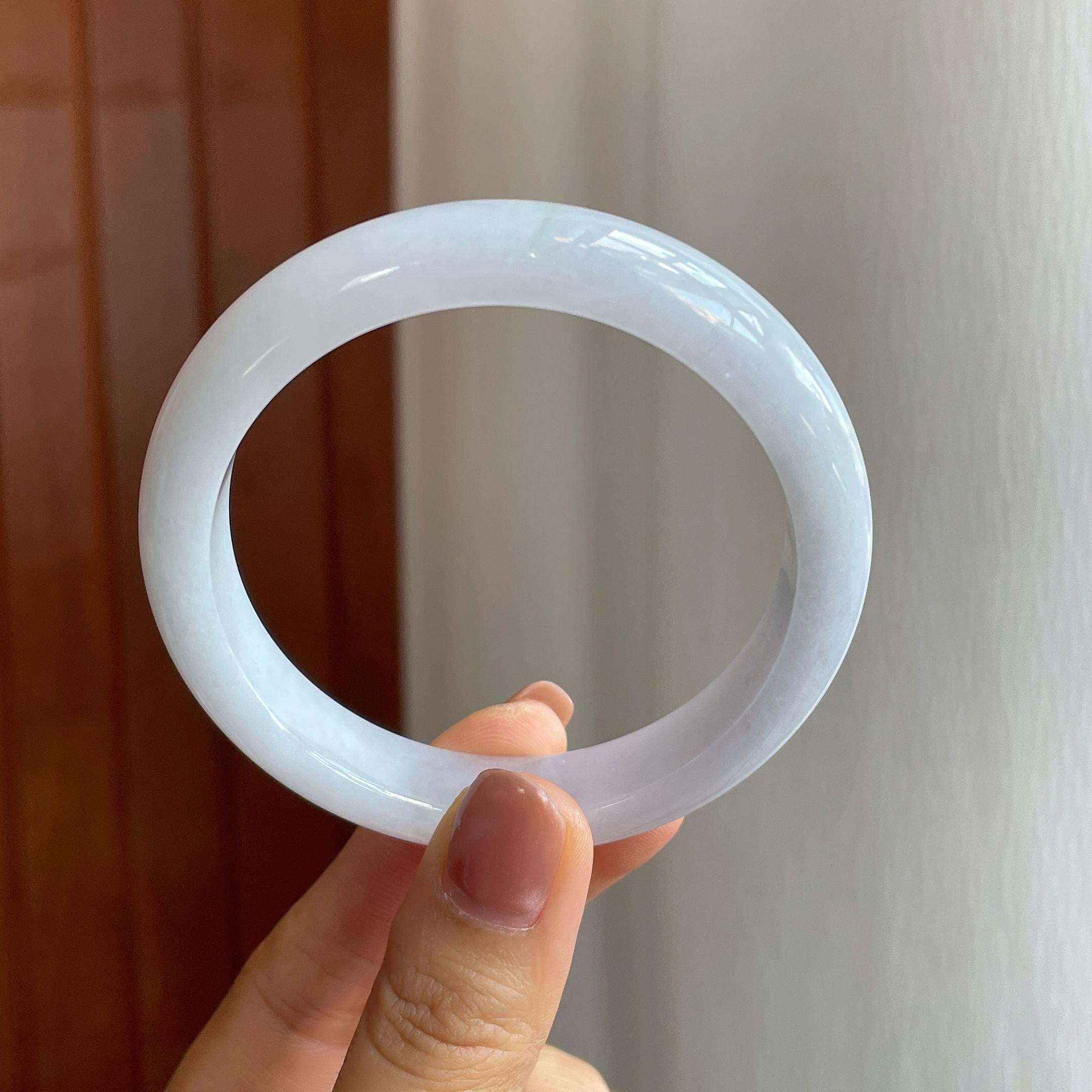糯冰淡春底翡翠平安镯（59mm）（yc284621）