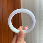 糯冰淡紫底带色翡翠平安镯（54mm)（yc374044）