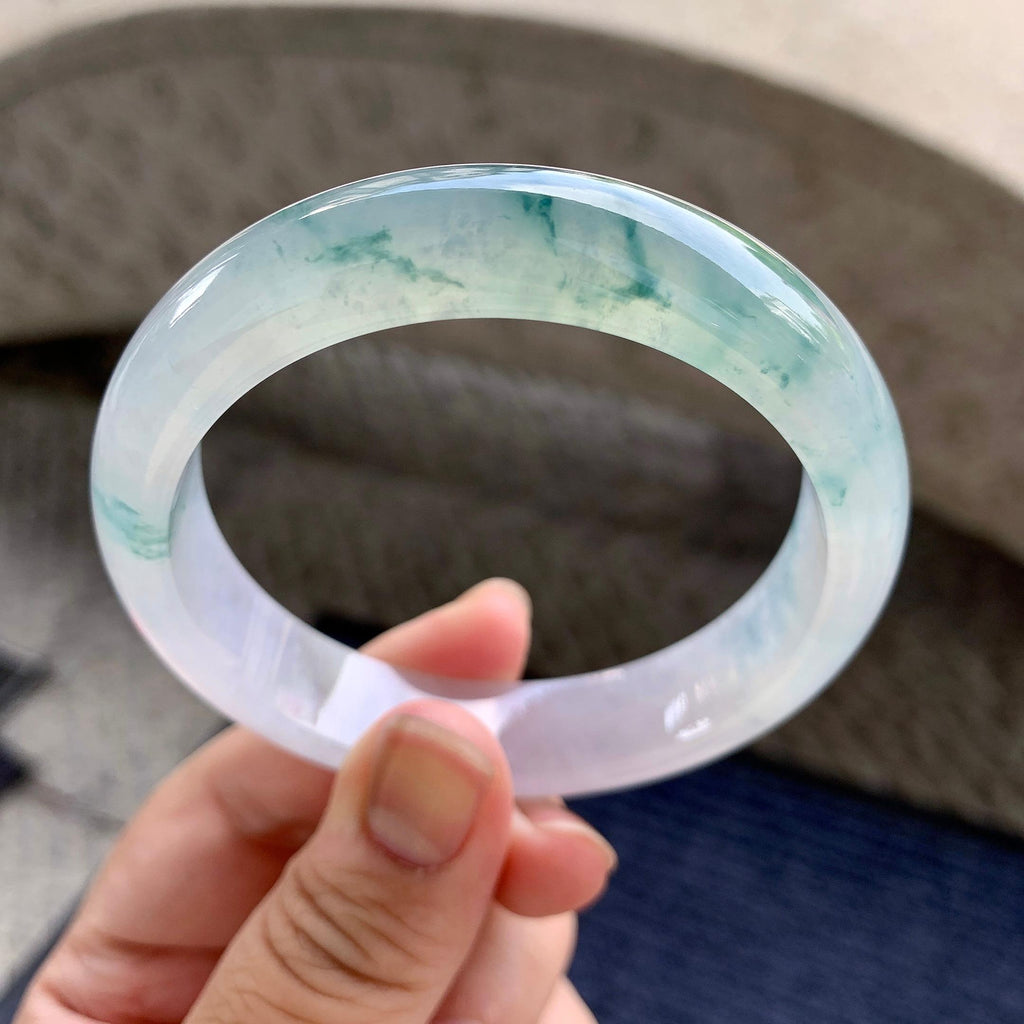 糯冰种飘花平安镯（57.3mm）（yc233902）