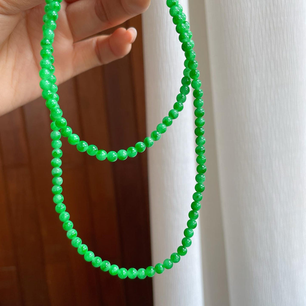 糯冰阳绿翡翠小米珠（yc310746）