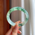 冰种飘花翡翠平安镯（56mm)（yc408464）