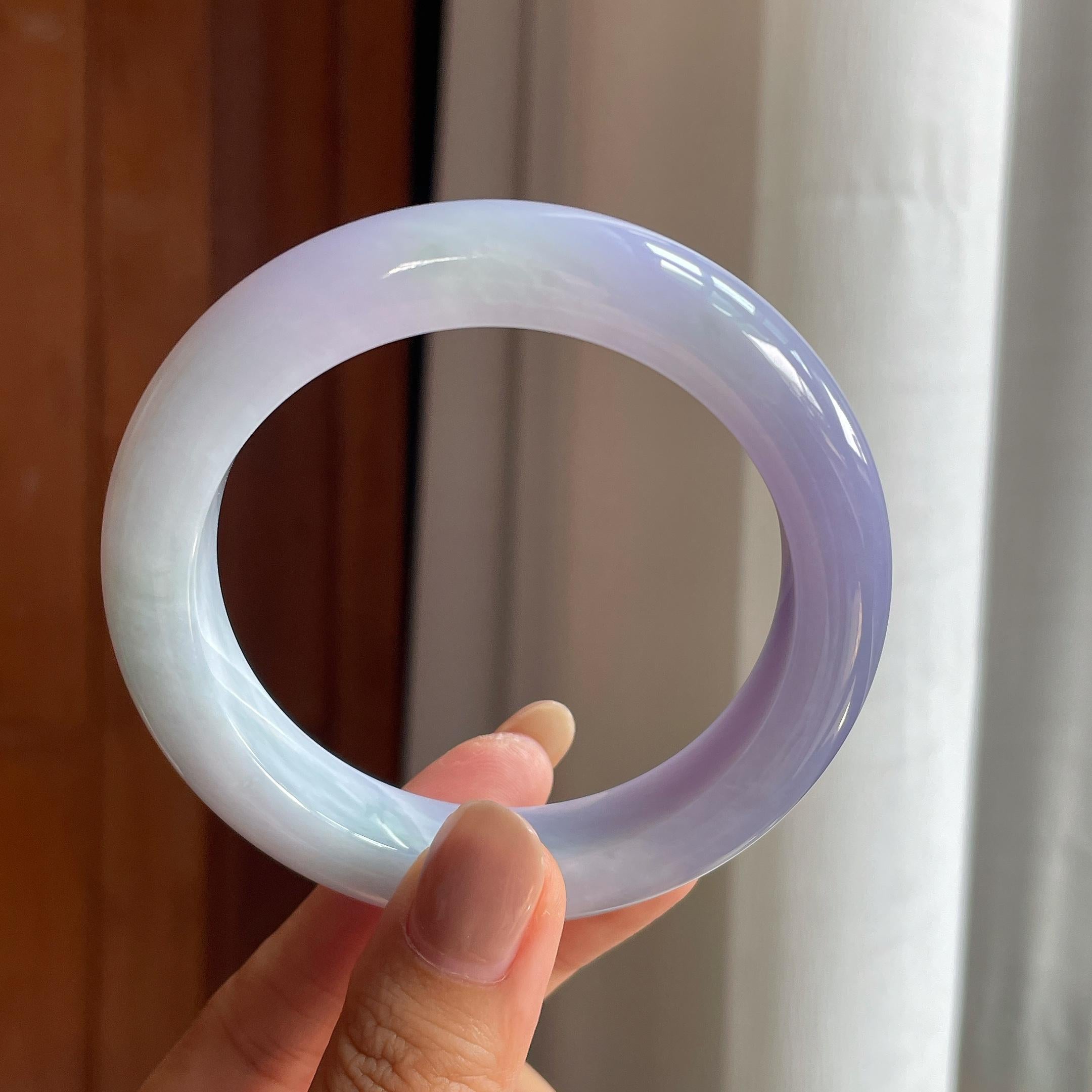 糯冰紫罗兰翡翠平安镯(58.5mm)（yc415422）