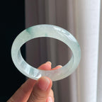 冰种飘花翡翠平安镯（57.5mm）（yc378059）
