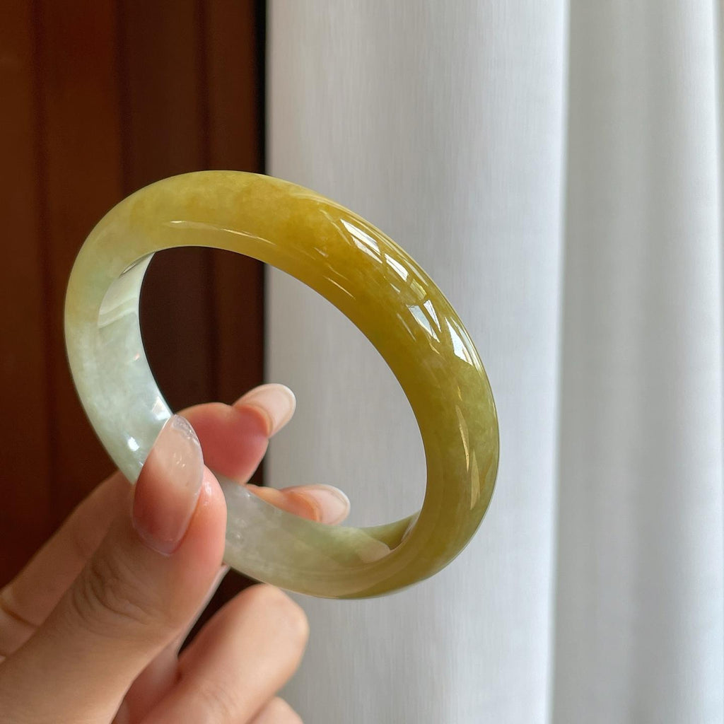 糯冰黄翡翡翠手镯（56.6mm）（yc272869）