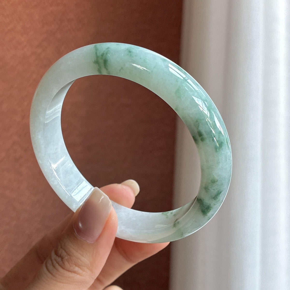 大圈口 细糯种飘花正圈平安镯 60圈（yc729551）