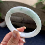 细糯种飘蓝花正圈平安镯  60.2圈口  天然缅甸A货翡翠（yc441138）