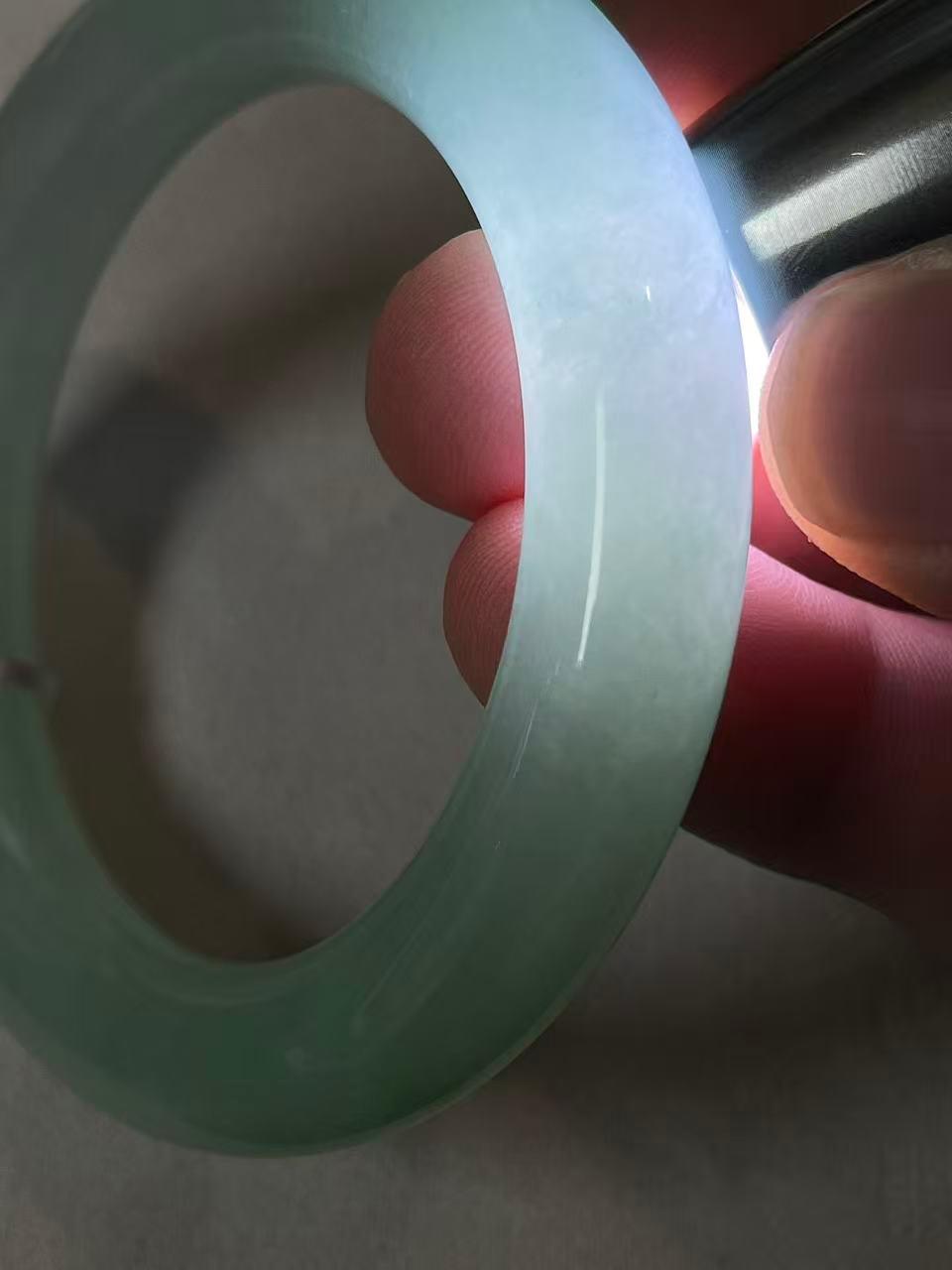 糯冰种晴底圆条手镯（57.8mm）（yc270847）