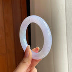 糯冰紫罗兰翡翠圆条手镯（57mm)（yc419485）