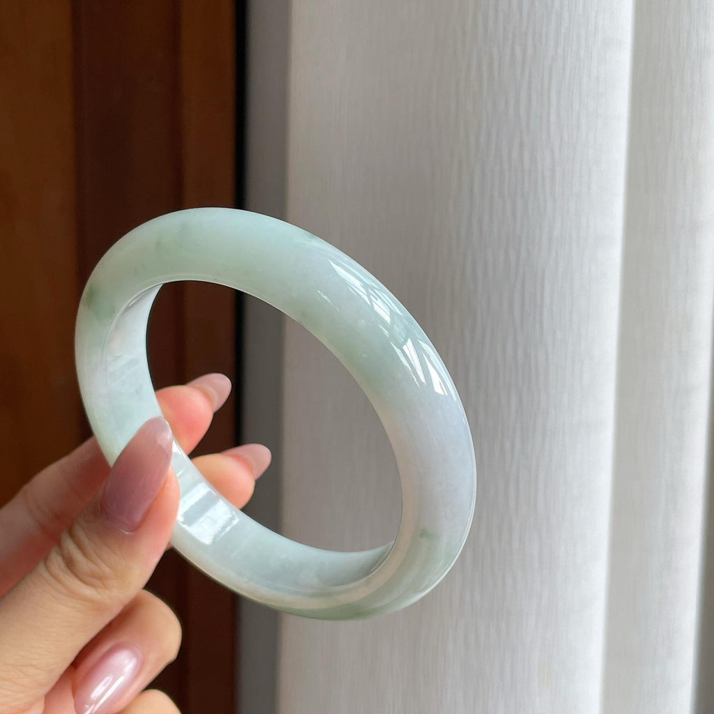 糯冰飘花翡翠平安镯（63mm）（yc286502）