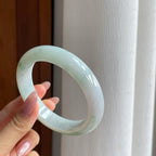 糯冰飘花翡翠平安镯（63mm）（yc286502）