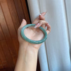 糯冰蓝晴底翡翠美人条手镯（63mm）（yc266545）