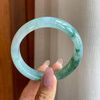 糯冰飘花翡翠平安镯（57.8mm）（yc284963）