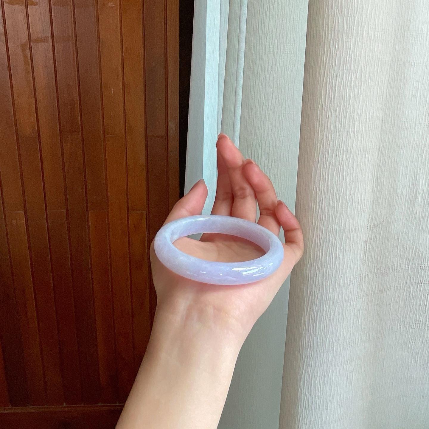 糯冰紫罗兰翡翠平安镯（56.5mm)（yc322522）