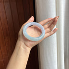 糯冰淡春彩翡翠圆条手镯（54mm）（yc420194）