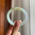 糯冰黄加绿翡翠平安镯（53.8mm）（yc302428）