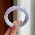 糯冰淡春底宽版翡翠平安镯（55mm)（yc405800）