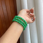 糯种满绿翡翠珠串项链（yc266496）