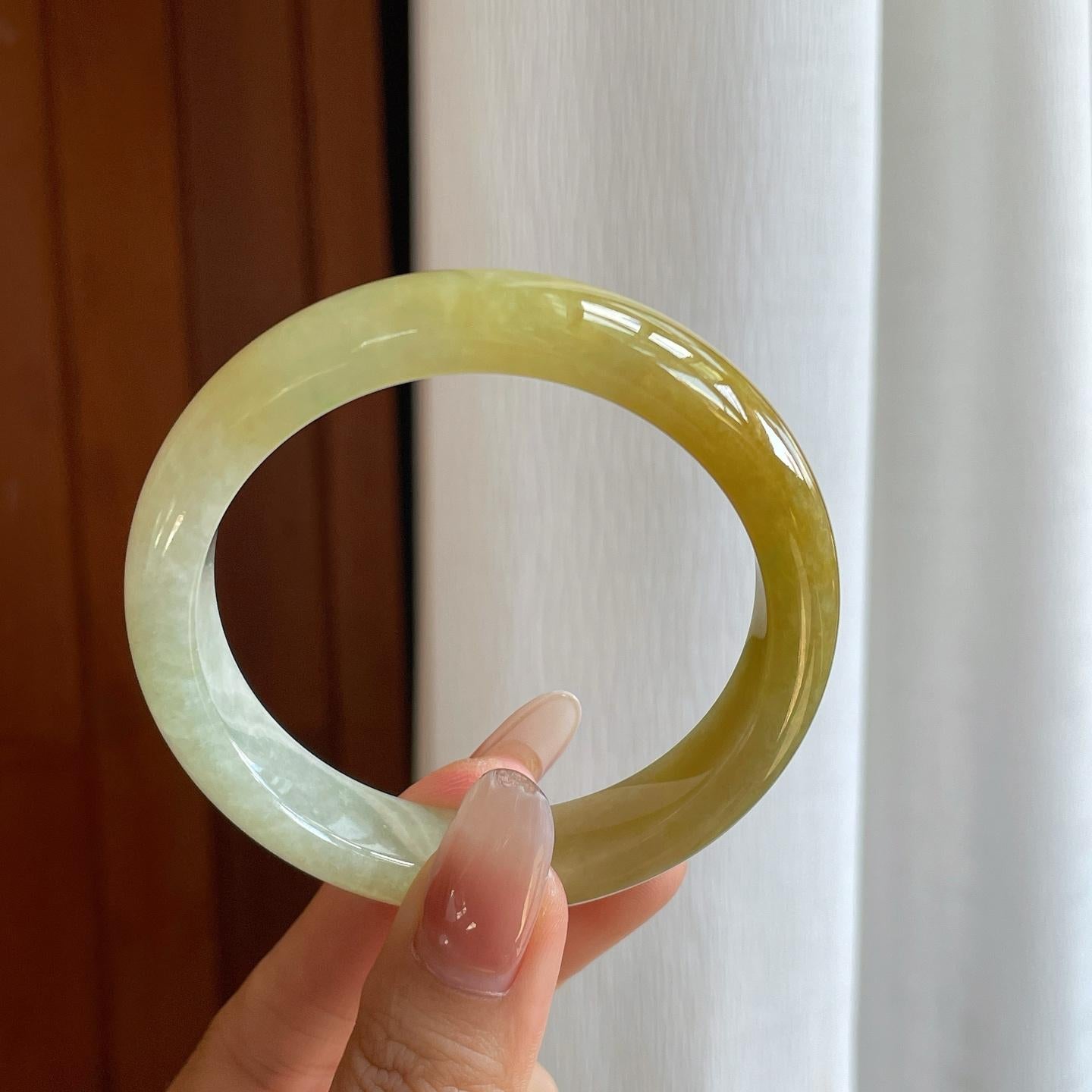 糯冰黄翡翡翠手镯（56.6mm）（yc272869）