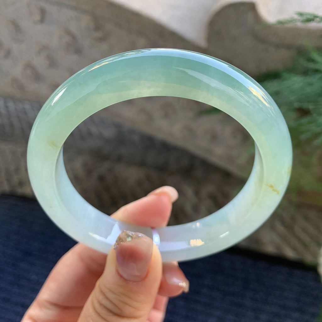 糯冰种晴水洒金平安镯（61mm）（yc294660）