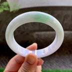糯种飘翠绿平安镯（57.3mm）（yc213143）