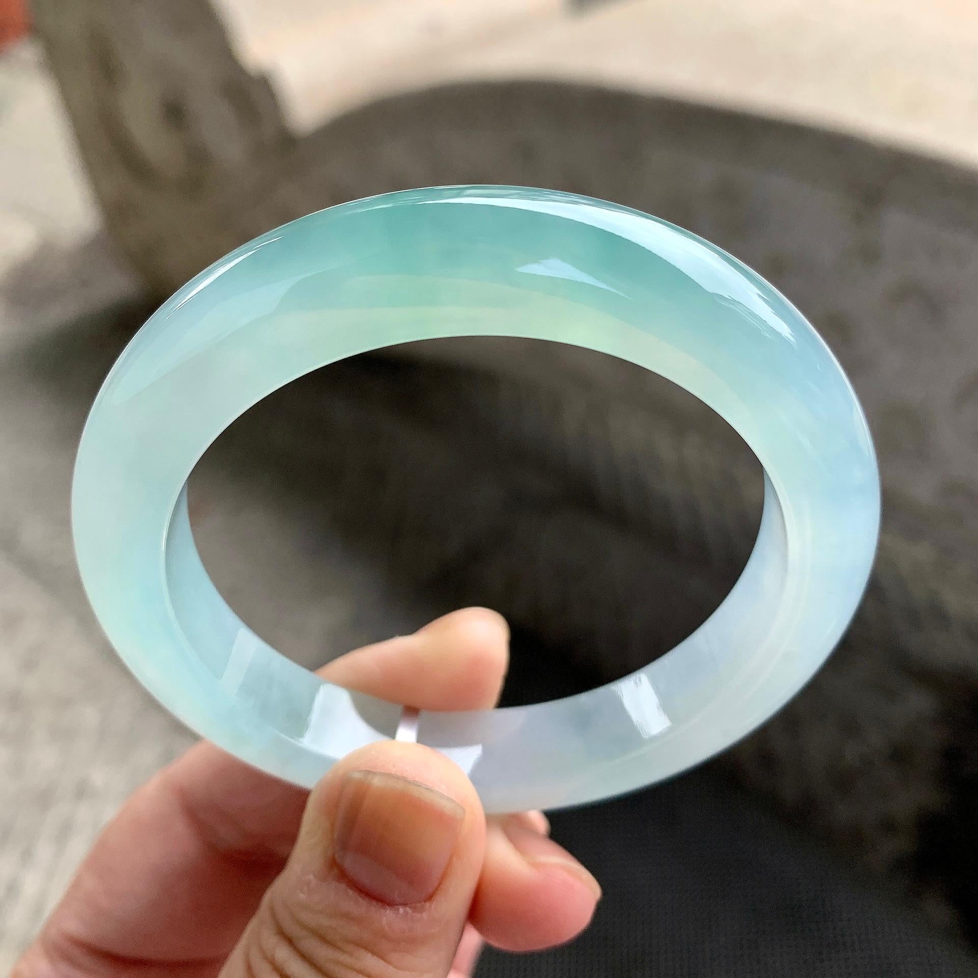 糯冰种晴水平安镯（54.5mm）（yc261145）