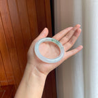 冰种飘花翡翠圆条手镯（54.2mm）（yc397202）