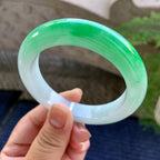 细糯种白底青平安镯（56.7mm）（yc249459）