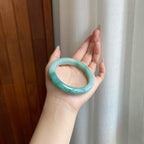 细糯冰飘花翡翠平安镯（60.5mm）（yc272824）