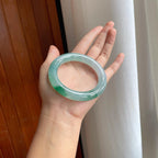 冰种飘花翡翠圆条手镯（55.8mm）（yc249168）