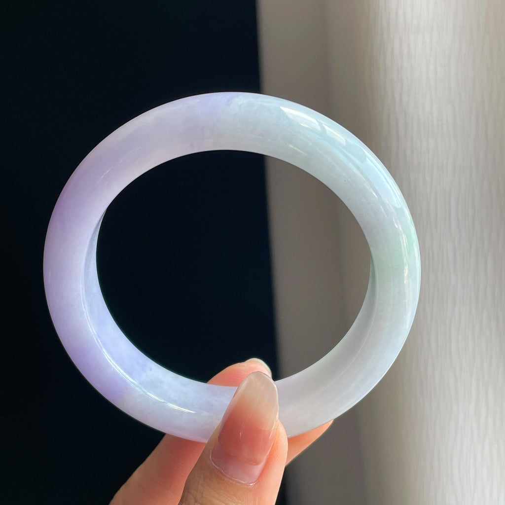 糯冰紫罗兰翡翠平安镯（60mm)（yc334678）