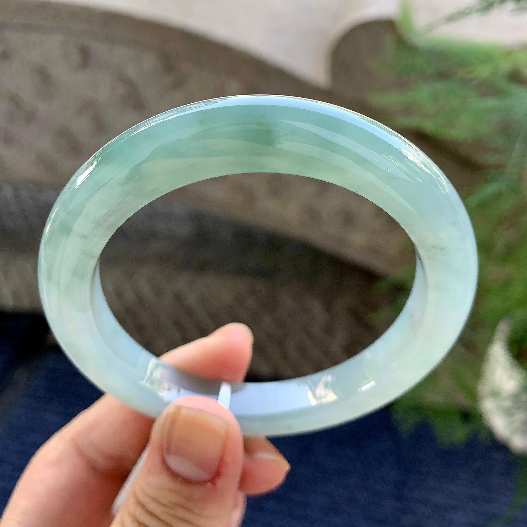 细糯种晴底飘花泥鳅背手镯（56mm）（yc249387）