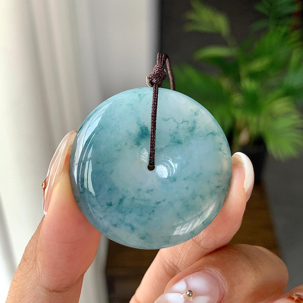 细糯种飘花平安扣吊坠（yc248131）