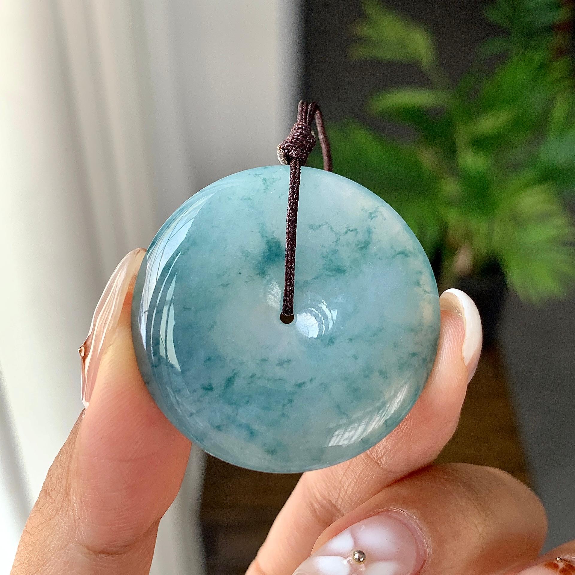 细糯种飘花平安扣吊坠（yc248131）