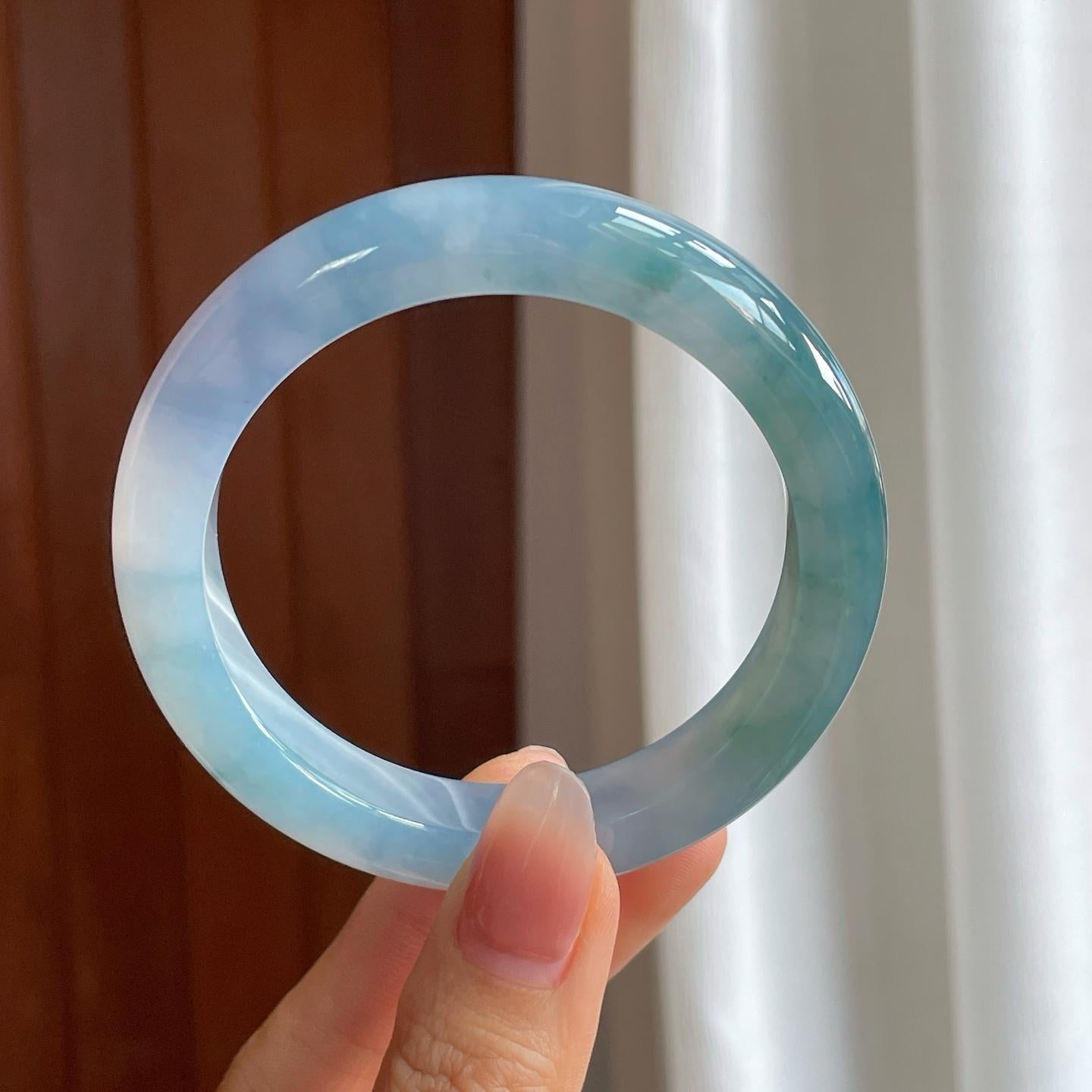 冰种紫罗兰翡翠平安镯（56mm）（yc314113）