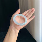 冰种淡底色圆条翡翠手镯（53mm）（yc376741）