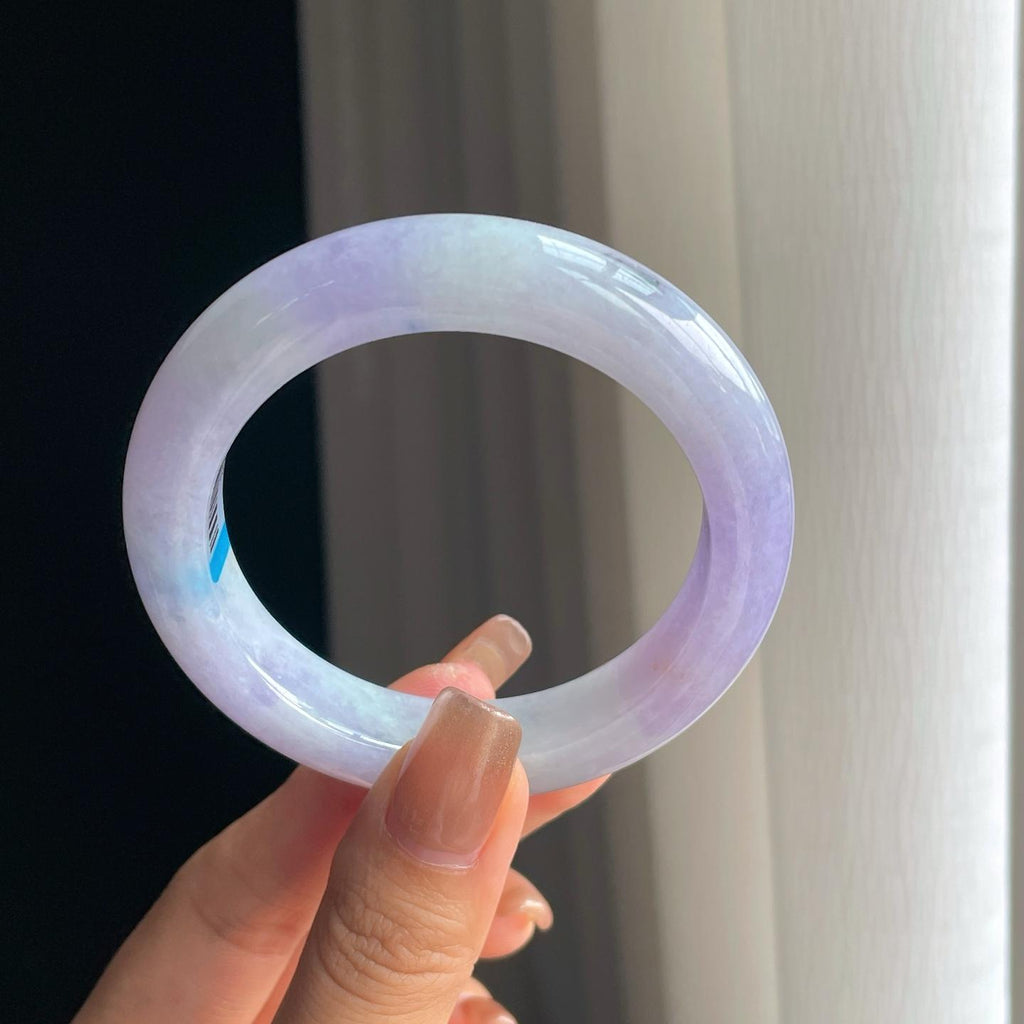 糯冰紫罗兰翡翠平安镯（54mm）（yc374240）